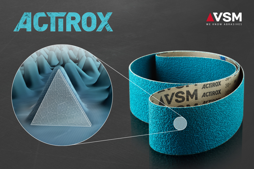 VSM ACTIROX is one of the most efficient abrasives on the market. Its geometrically shaped ceramic grains are "self-sharpening" and retain their aggressiveness throughout the entire service life.